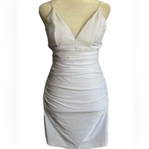 Windsor Camila Formal Ruched Open Back White Mini Dress